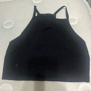 Black cropped tank top